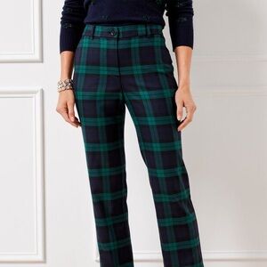 Talbots Southampton straight leg black watch tartan plaid  trousers pants 4P